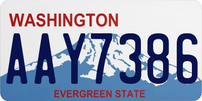 WA license plate AAY7386