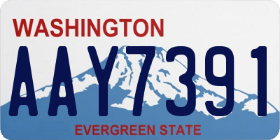 WA license plate AAY7391