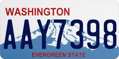 WA license plate AAY7398