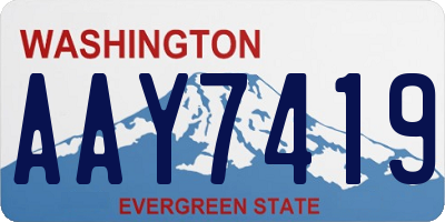 WA license plate AAY7419