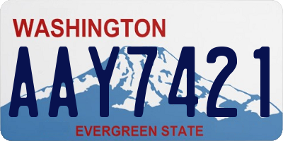 WA license plate AAY7421