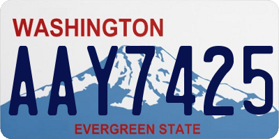 WA license plate AAY7425