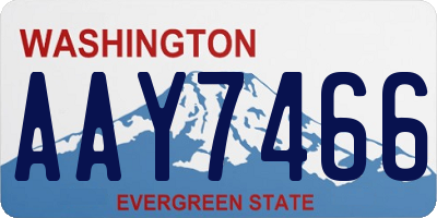 WA license plate AAY7466