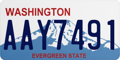 WA license plate AAY7491