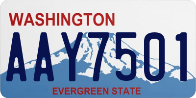 WA license plate AAY7501