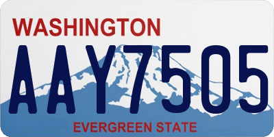 WA license plate AAY7505