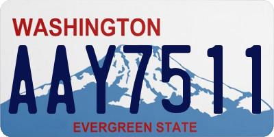 WA license plate AAY7511