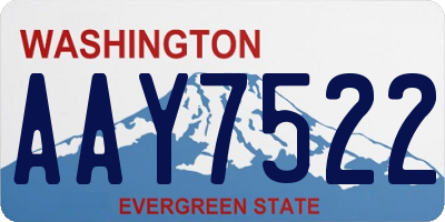 WA license plate AAY7522