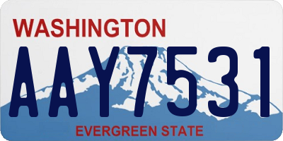 WA license plate AAY7531