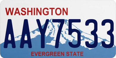 WA license plate AAY7533