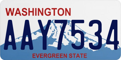 WA license plate AAY7534