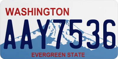 WA license plate AAY7536