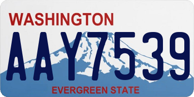 WA license plate AAY7539