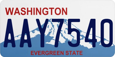 WA license plate AAY7540