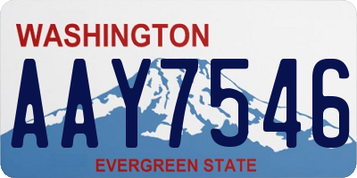 WA license plate AAY7546