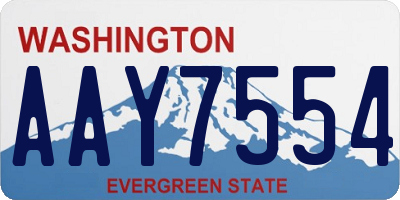 WA license plate AAY7554