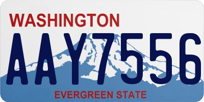 WA license plate AAY7556