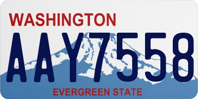 WA license plate AAY7558