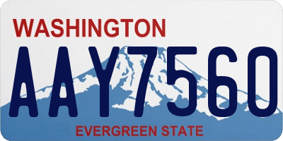 WA license plate AAY7560