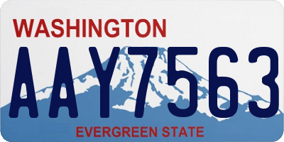 WA license plate AAY7563