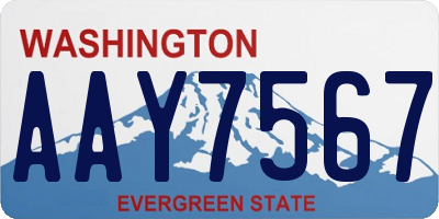 WA license plate AAY7567