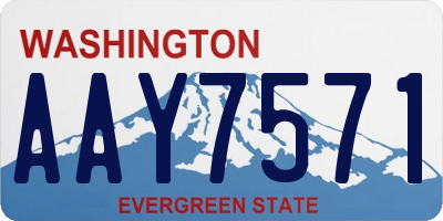 WA license plate AAY7571