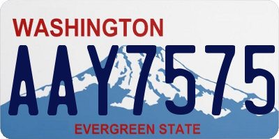 WA license plate AAY7575