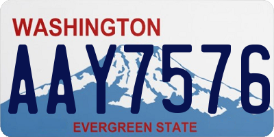 WA license plate AAY7576