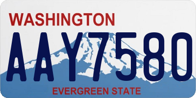 WA license plate AAY7580