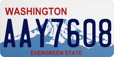 WA license plate AAY7608