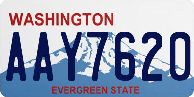 WA license plate AAY7620