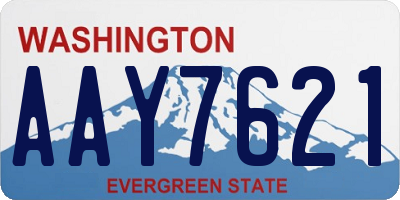 WA license plate AAY7621