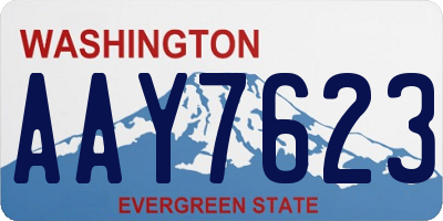 WA license plate AAY7623