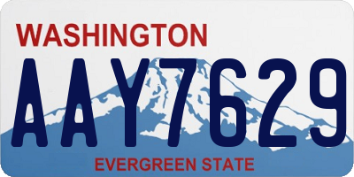 WA license plate AAY7629