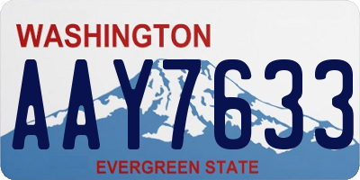 WA license plate AAY7633