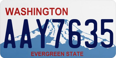 WA license plate AAY7635