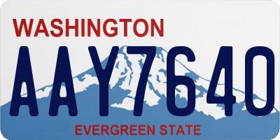 WA license plate AAY7640