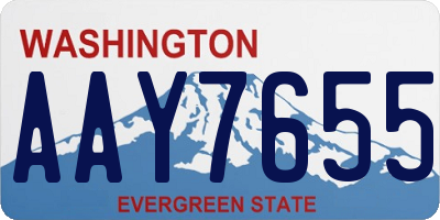 WA license plate AAY7655