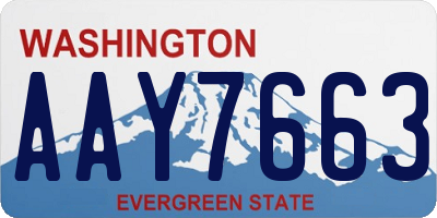 WA license plate AAY7663