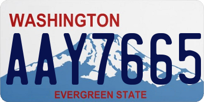 WA license plate AAY7665