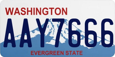 WA license plate AAY7666