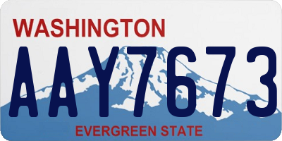 WA license plate AAY7673