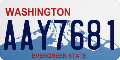 WA license plate AAY7681