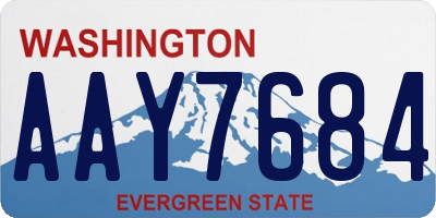 WA license plate AAY7684