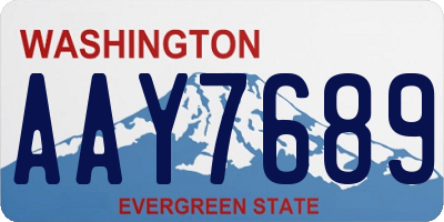 WA license plate AAY7689