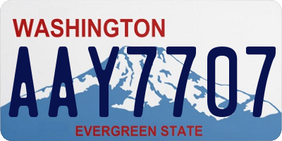 WA license plate AAY7707