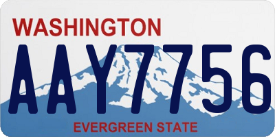 WA license plate AAY7756