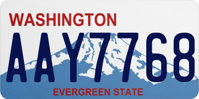 WA license plate AAY7768