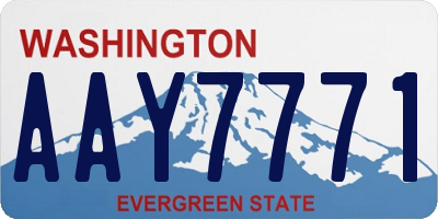 WA license plate AAY7771