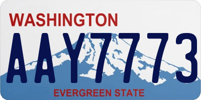 WA license plate AAY7773